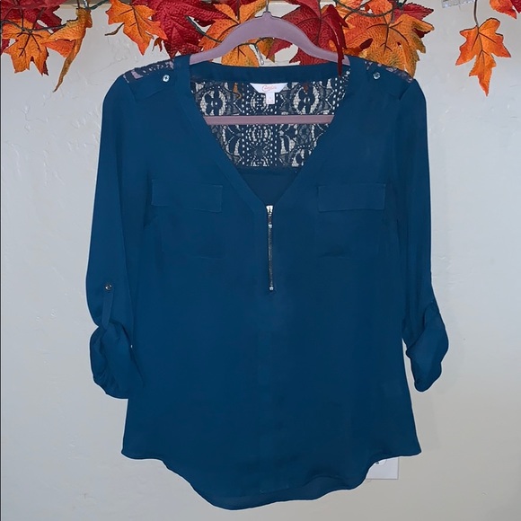 🍭Candies Teal Blouse🍭 - Picture 1 of 5